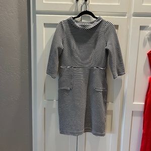 Boden Navy and White Striped Ponte Dress, Size 6